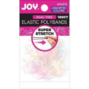 Joy Elastic Polybands 2.5cm Diameter 100ct Transparent