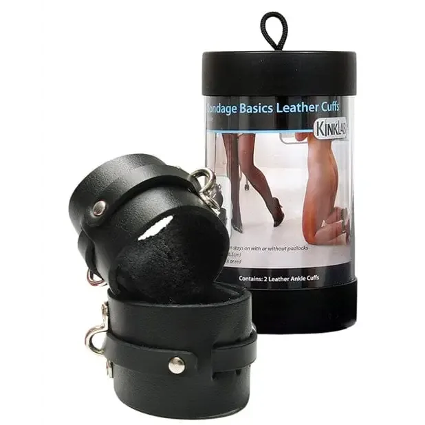 Kinklab Leather Ankle Cuffs - Black