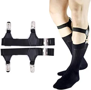 Mens Sock Garters Belt Adjustable 2-pack Sturdy Clip Suspenders