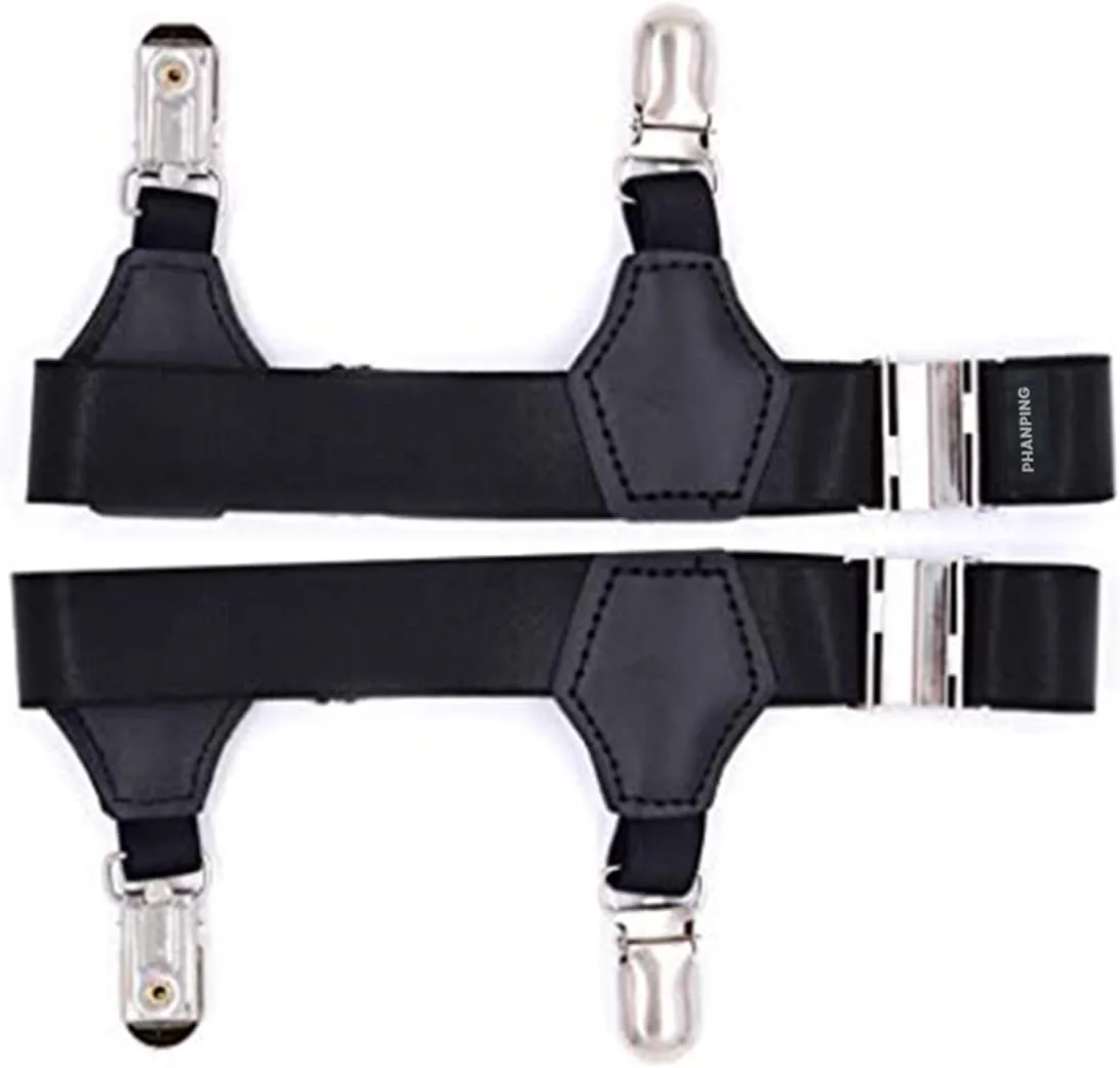 Mens Sock Garters Belt Adjustable 2-pack Sturdy Clip Suspenders