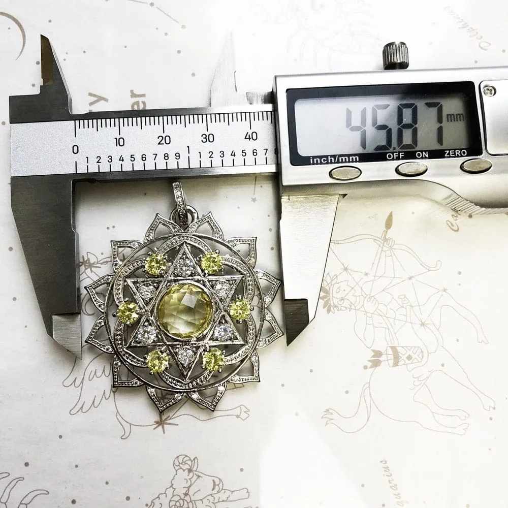 Micro Pave 925 Sterling Silver Star of David Pendant