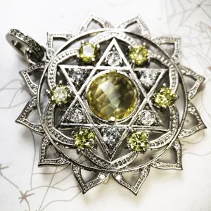 Micro Pave 925 Sterling Silver Star of David Pendant