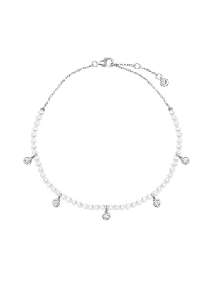 Pearl Anklet in Platinum