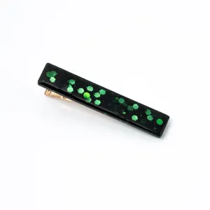 Pine Green Confetti Bar Hair Clip