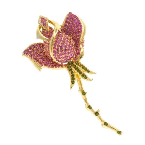 Pink & Green Flower Pin