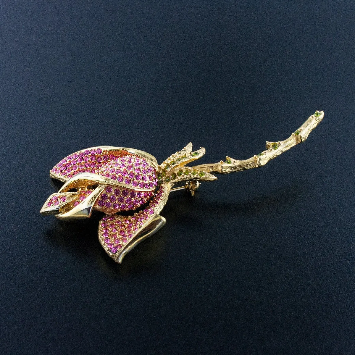 Pink & Green Flower Pin
