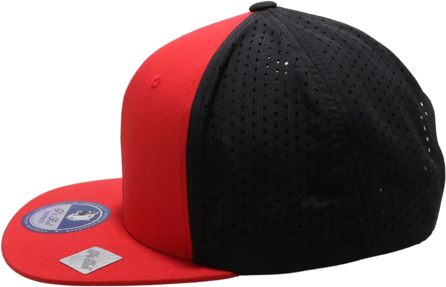 Pit Bull Premium Headwear Cambridge Perforated Mesh Flat Bill Brim Adjustable Snapback Hat Baseball Cap for Men & Women