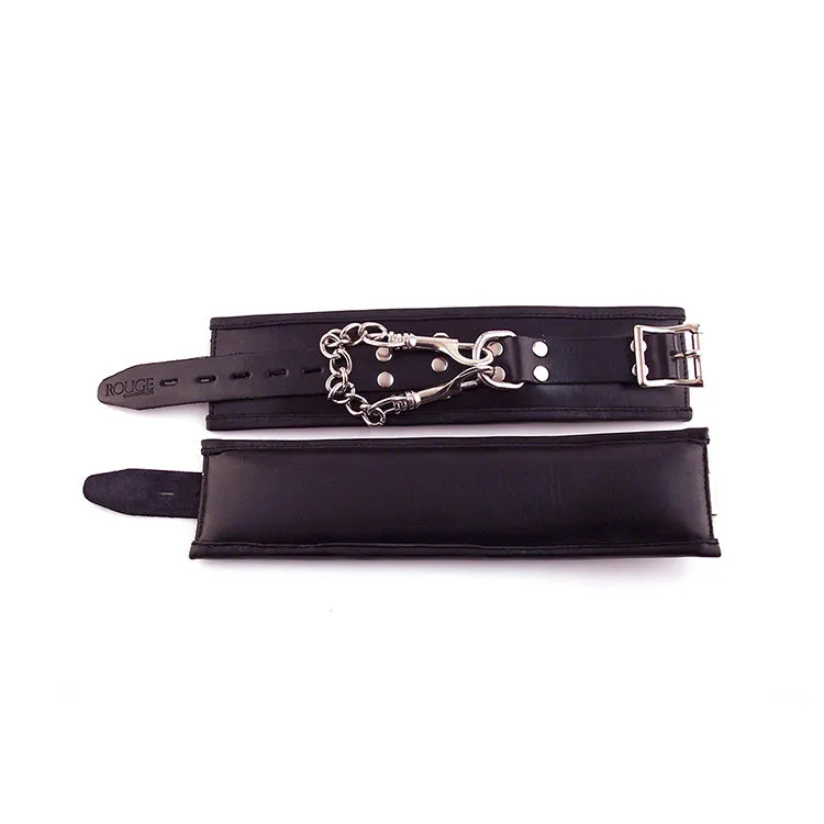Rouge Padded Leather Wrist Cuffs
