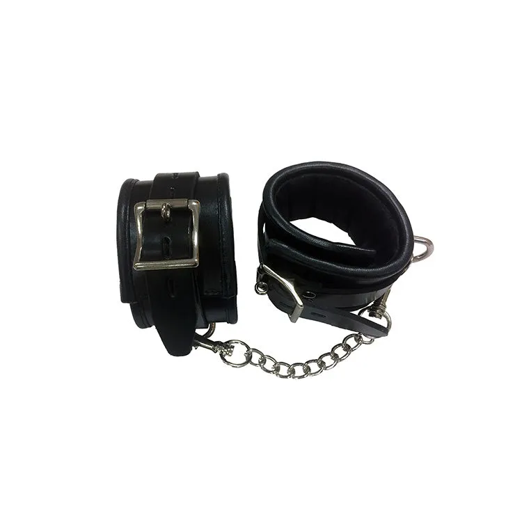 Rouge Padded Leather Wrist Cuffs