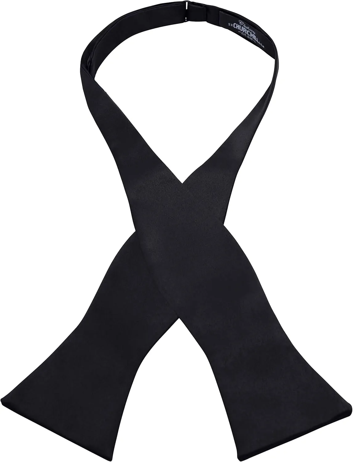S.H. Churchill & Co. Men's Self-Tie Satin Bow Tie - Faux Silk for Wedding Tuxedo