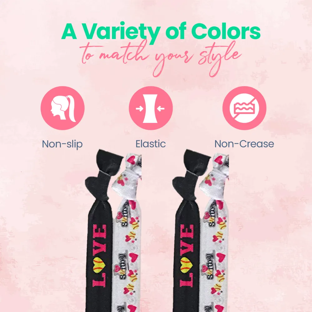 Softball Love Hair Ties - 2pc