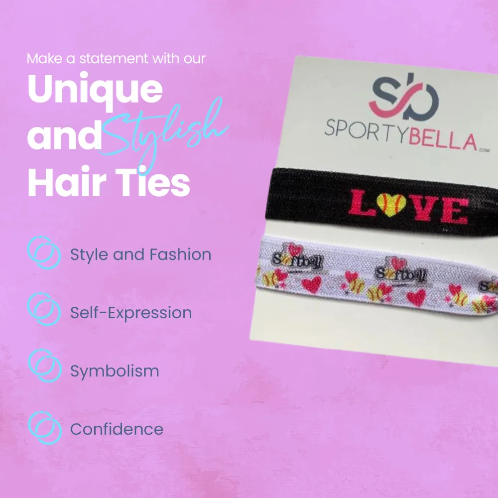 Softball Love Hair Ties - 2pc