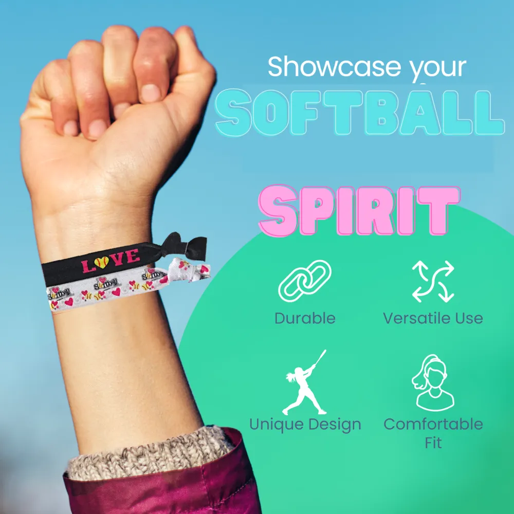 Softball Love Hair Ties - 2pc