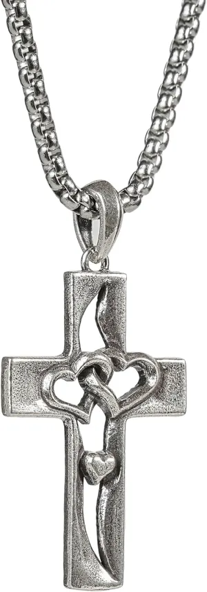 Sterling Silver Crucifix Pendant for Men, Catholic Jesus Cross Necklace for Women, 925 Sterling Silver Crucifix Necklace with Jesus Religious Gift for Easter Christmas