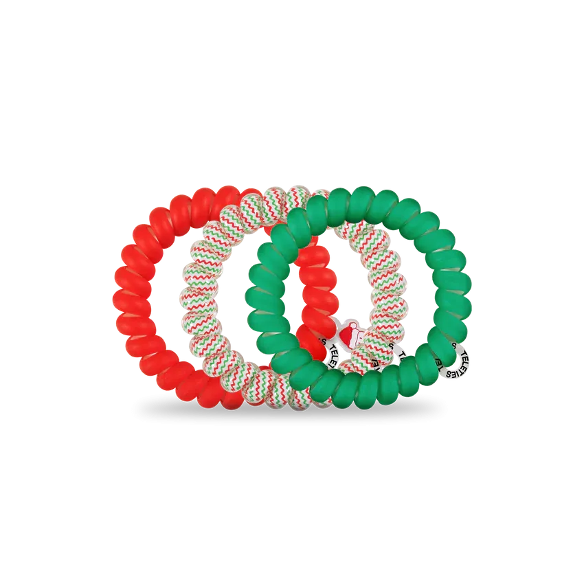 Teleties Hair Tie - Large Band Pack of 3 - Santa Baby (Ships in 1-2 Weeks)