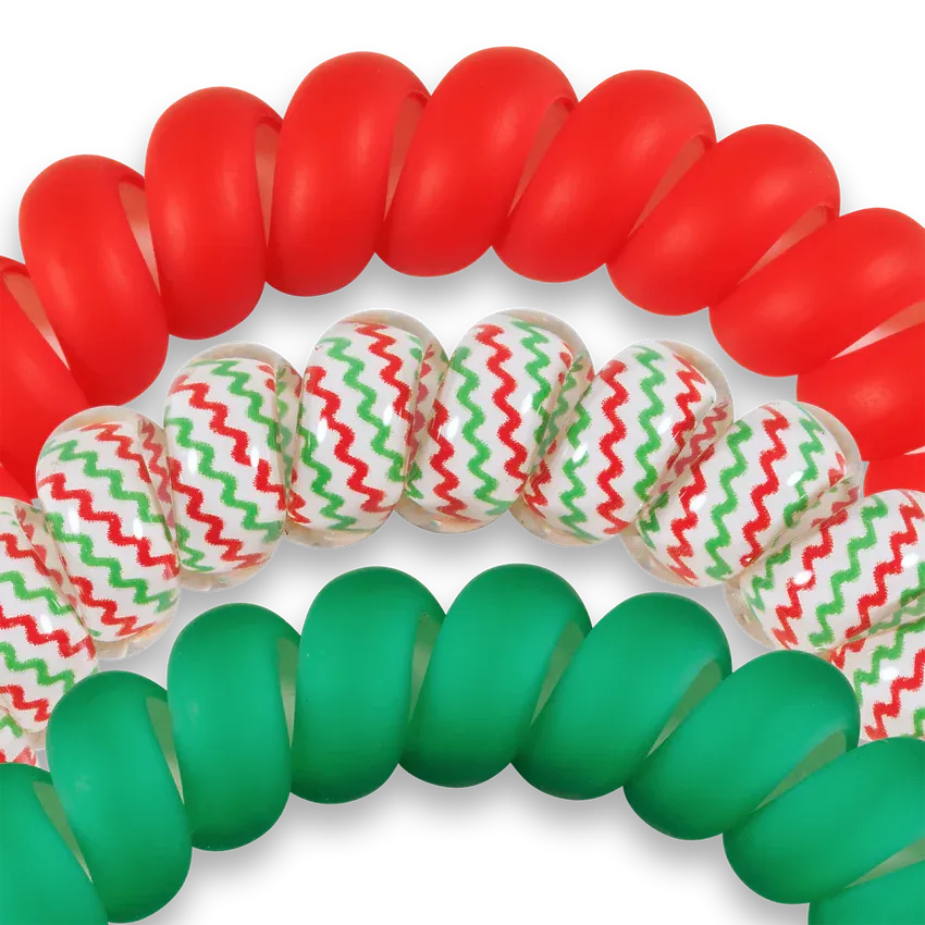 Teleties Hair Tie - Large Band Pack of 3 - Santa Baby (Ships in 1-2 Weeks)