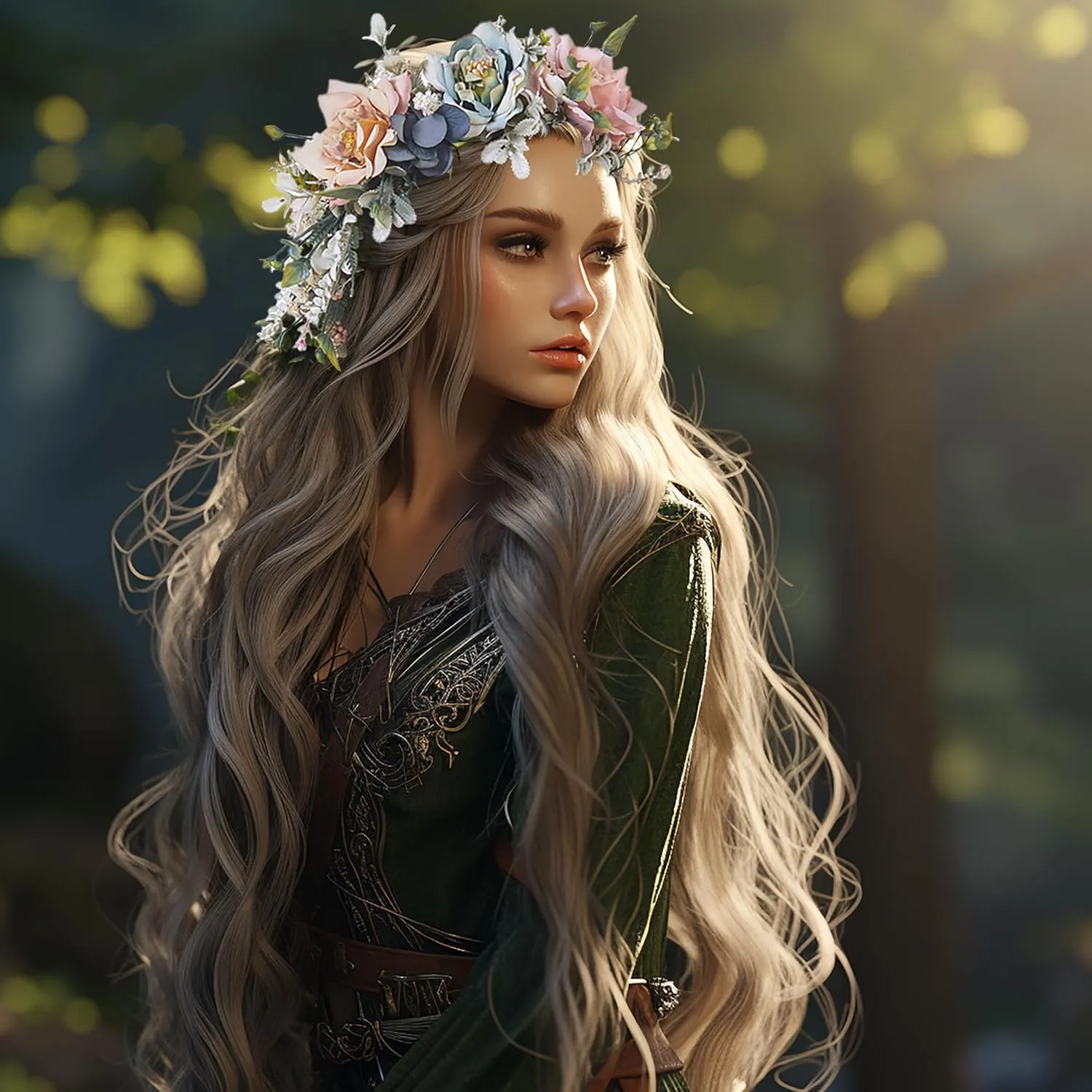 Vivivalue Floral Crown Women Flower Headband Floral Headpiece Halo Wedding Party Festival Photos