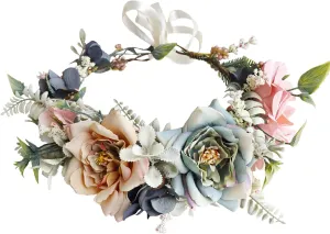 Vivivalue Floral Crown Women Flower Headband Floral Headpiece Halo Wedding Party Festival Photos