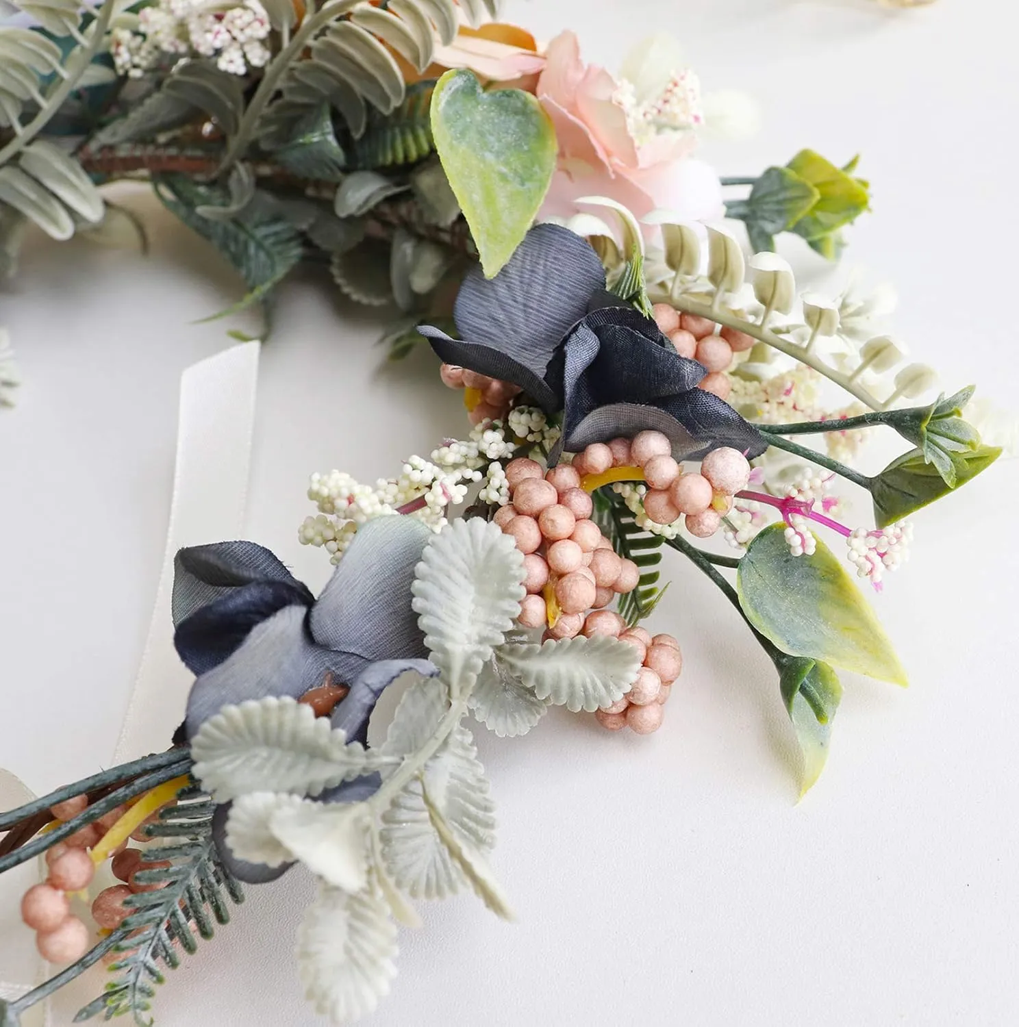Vivivalue Floral Crown Women Flower Headband Floral Headpiece Halo Wedding Party Festival Photos