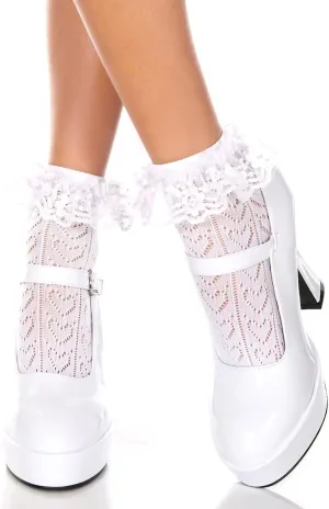 Women's Lace Ruffle Opaque Anklet
