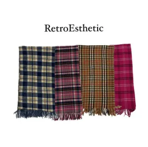 Y2K|Vintage 2024 Checkered Wool Mufflers (DR-105)